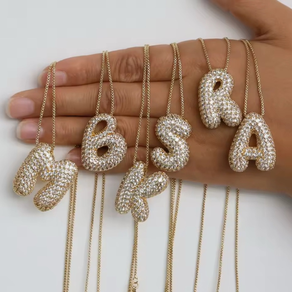 NEW 18K GOLD PLATED CHUBBY INITIAL S NECKLACE